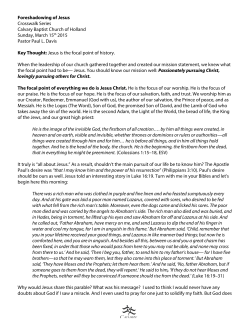 CrossWalk - Foreshadowing of Jesus