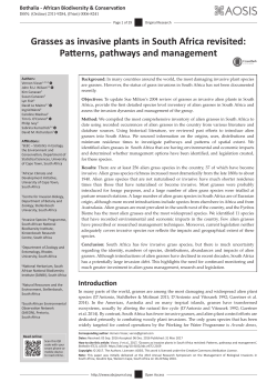 Grasses as invasive plants in South Africa revisited