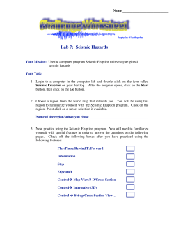 Lab 7: Seismic Hazards