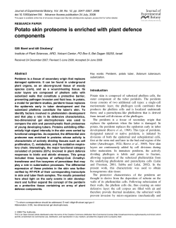 Potato skin proteome is enriched with plant defence components