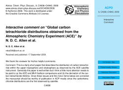 Interactive comment on &ldquo;Global carbon tetrachloride distributions