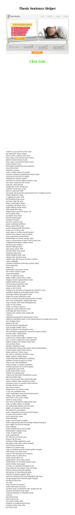 Thesis Sentence Helper
