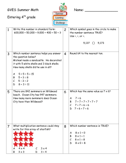 GVES Summer Math Name: Entering 4th grade