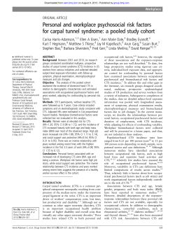Personal and workplace psychosocial risk factors for carpal tunnel