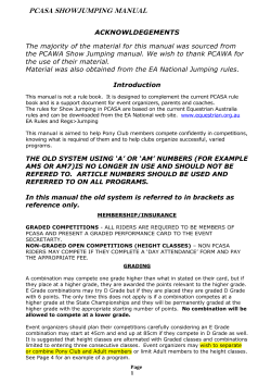 pcasa showjumping manual - Pony Club Association of South