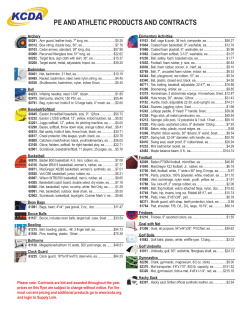 PE AND ATHLETIC PRODUCTS AND CONTRACTS