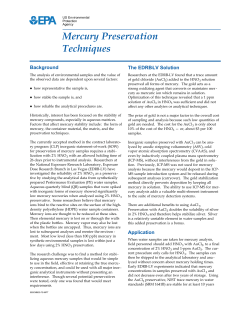 Mercury Preservation Techniques