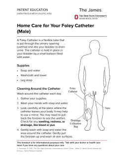 Home Care for Your Foley Catheter (Male ) - Patient