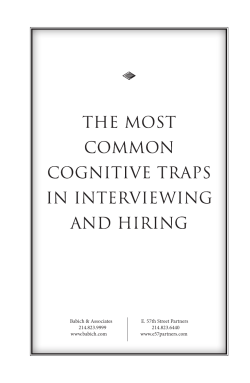 The Most Common Cognitive Traps in Interviewing and Hiring