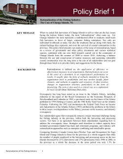 Rationalization of the Fishing Industry