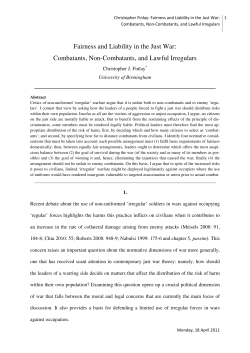 Fairness and Liability in the Just War: Combatants, Non