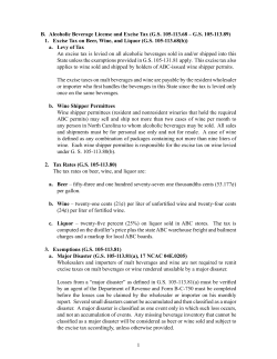 B. Alcoholic Beverage License and Excise Tax (G.S. 105