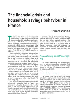 The financial crisis and household savings behaviour in France