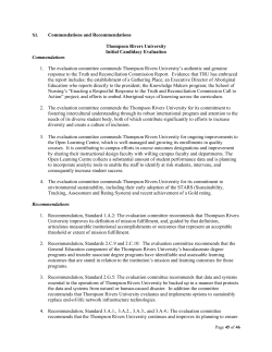 Commendations and Recommendations