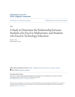 A Study to Determine the Relationship between Students who Excel