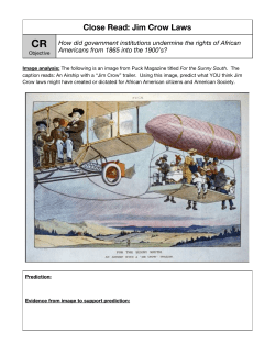 Close Read: Jim Crow Laws - Be Triumphant! Be A Lion!