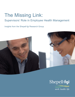 The Missing Link: Supervisors` Role in Employee Health