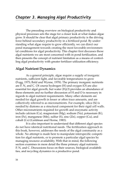 Managing Algal Productivity