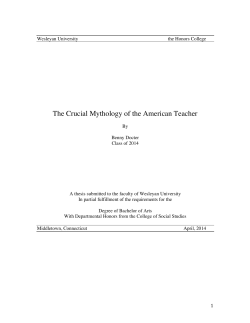 The Crucial Mythology of the American Teacher