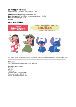 Disney Enterprises Inc for Lilo and Stitch