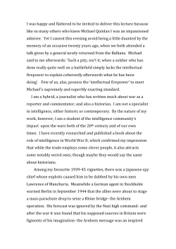 I was happy and flattered to be invited to deliver this lecture because