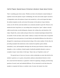 Special Issue of American Literature: Queer about Comics