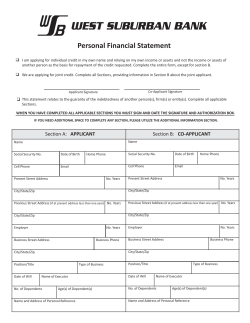 Personal Financial Statement