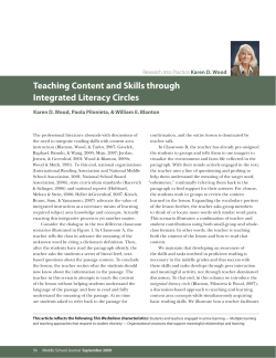 Teaching Content and Skills through Integrated Literacy Circles