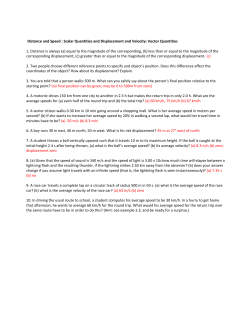 Distance and Speed : Scalar Quantities and Displacement and