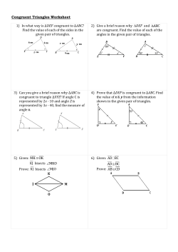 Congruent Triangles Worksheet 1) In what way is Δ DEF congruent