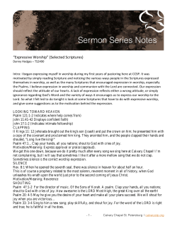 Notes - Calvary Chapel St. Petersburg
