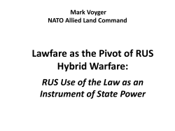 Lawfare as the Pivot of RUS Hybrid Warfare: