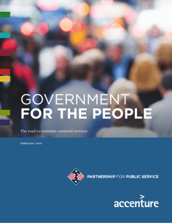 Government for the People: The Road to Customer