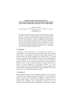 Interaction For Facilitating Conventionalization: Negotiating The