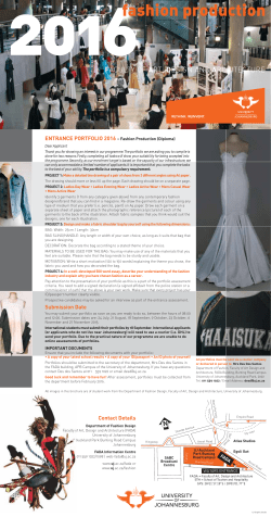 fashion production - University of Johannesburg
