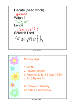 Hecate (head witch) Witch 1 Lenox Scottish Lord