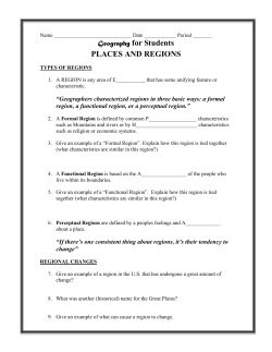 Geography for Students PLACES AND REGIONS