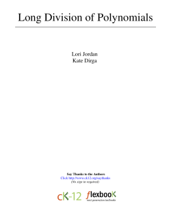 Long Division of Polynomials - cK-12