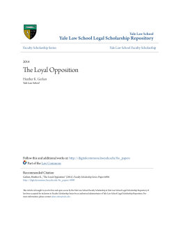 The Loyal Opposition - Yale Law School Legal Scholarship Repository