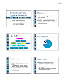 Neurobiology and Types of Dementia