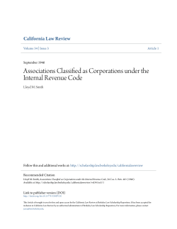Associations Classified as Corporations under the Internal Revenue