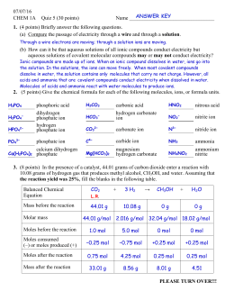 07/07/16 CHEM 1A Quiz 5 (30 points) Name 1. (4 points) Briefly