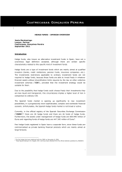 HEDGE FUNDS &ndash; SPANISH OVERVIEW Jes&uacute;s Mardomingo Lawyer