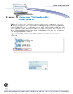 Measures of PTSD Developed for Military Veterans