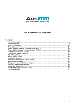 Historical List of Award Winners