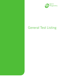 General Test Listing - Quest Diagnostics India