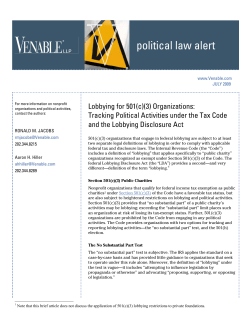Lobbying for 501(c)(3) Organizations