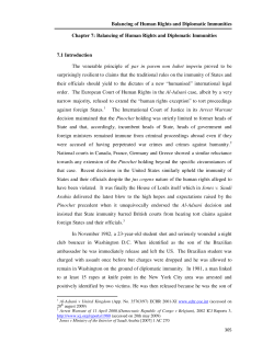 Balancing of Human Rights and Diplomatic Immunities Chapter 7