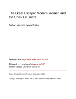 The Great Escape: Modern Women and the Chick Lit Genre