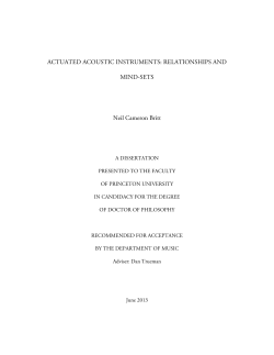 ACTUATED ACOUSTIC INSTRUMENTS: RELATIONSHIPS AND